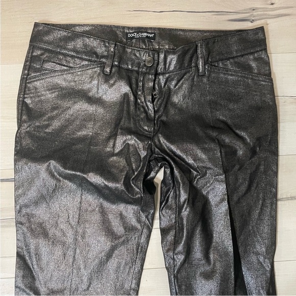 Dolce & Gabbana Black metallic boot cut pants size 42 - Picture 4 of 13
